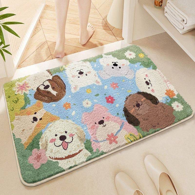 Bathroom Cashmere Floor Mat Bathroom Absorbent Household Foot Mat Toilet Door Stain-Resistant Carpet