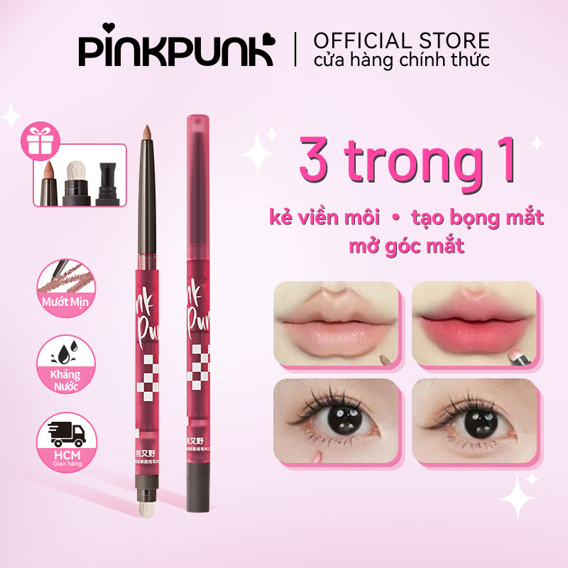 [MỚI] Bút Chì Kẻ Viền Môi PinkPunk 4 in 1 kẻ Bọng Mắt Mở Góc Mắt Tạo Khối Mũi Sáp Kết Cấu Căng Mọng 0.25g