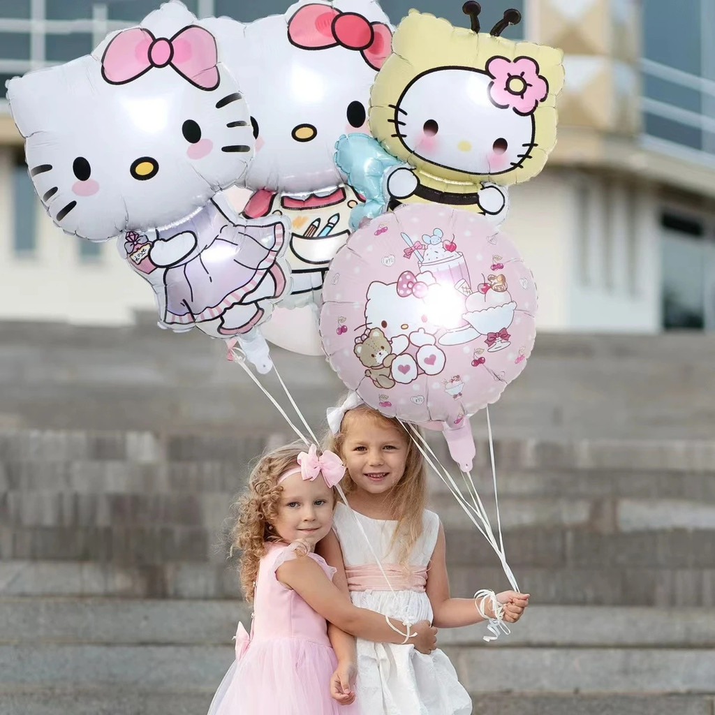 QF Shop-Balloon Girl Katie Tiệc sinh nhật Trang trí dễ thương Phim nhôm trẻ em hoạt hình một tuổi