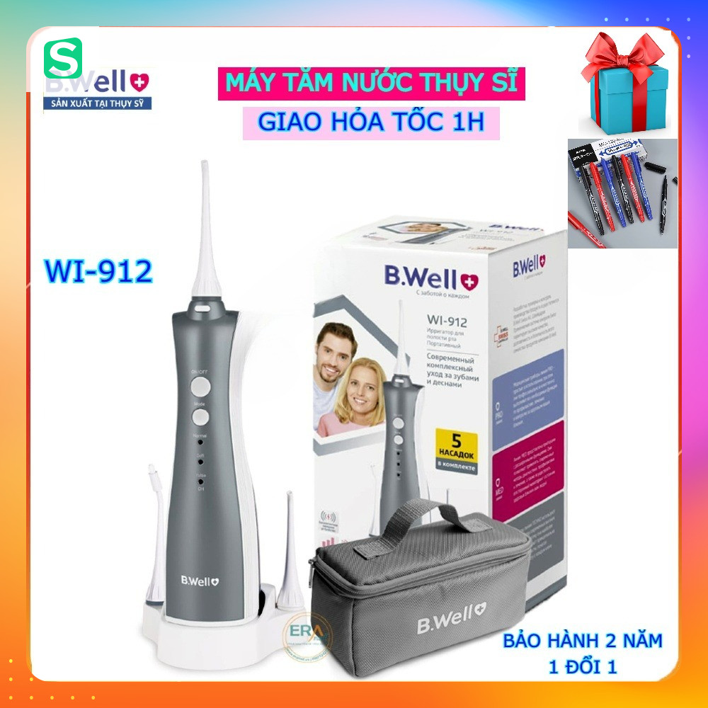 [HỎATỐC] Tăm nước BWell WI-912 SWISS, Máy tăm nước B.well WI912 - Thụy Sĩ, bảo vệ răng miệng - Chính