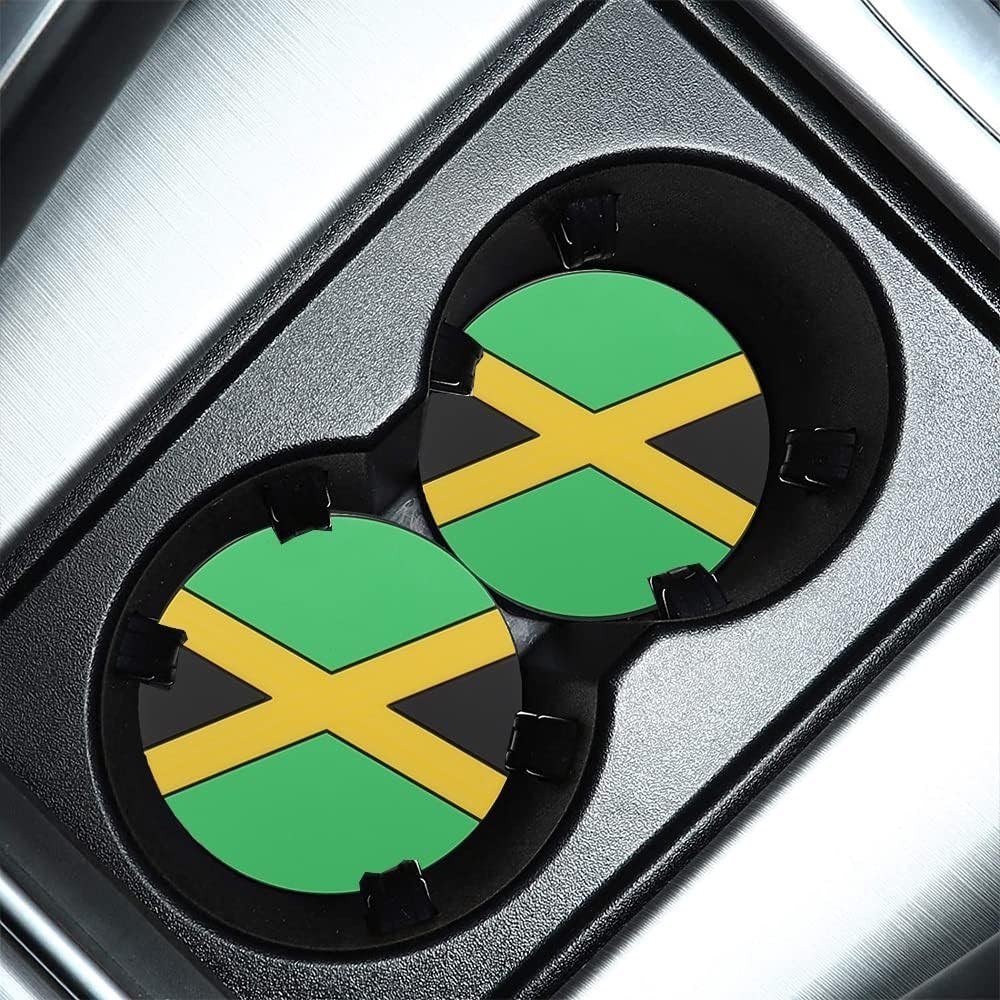 Cờ Jamaica Cờ Jamaica Cờ Ô Tô Tự Động Xe Tải SUV Giá Đỡ Cốc Coaster Cho Jamaica Phụ Kiện Nội Thất Ô 