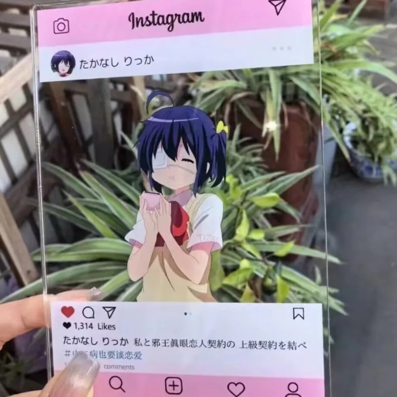 Standee Anime Rikka Takanashi Love Chunibyo Card Acrylic Trong Suốt Khung Ảnh Instagram Trang Trí Bà