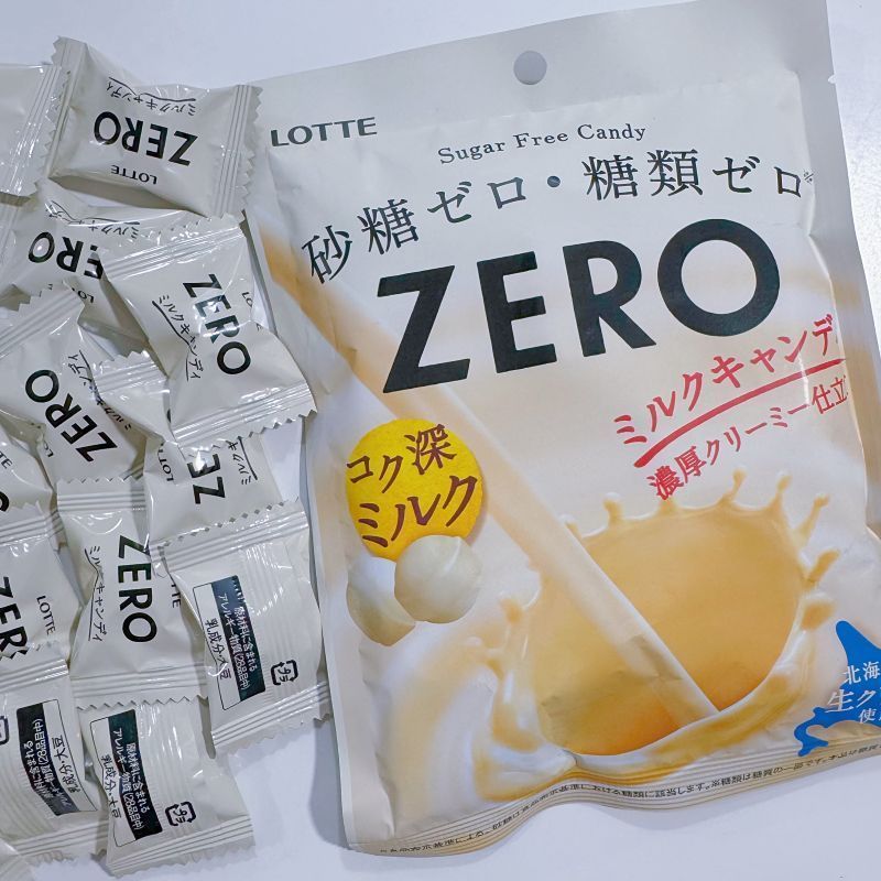 Nhật Bản Phổ Biến Lotte ZERO ZERO ZERO Candy 0 Candy Hokkaido Milk Candy 50g Sugar-Free Low-Calorie 
