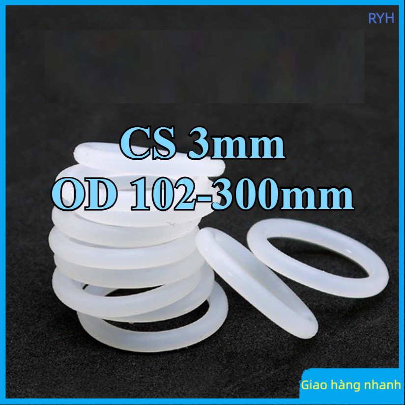 White silicone ring, food grade O-ring, waterproof rubber ring, elastic sealing ring，Bền đẹp chịu nh