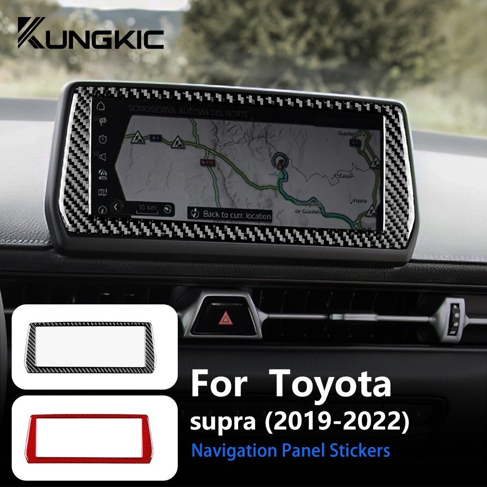 Dành Cho Xe Toyota Supra GR A90 A91 MK5 2019-2022 Sợi Carbon Điều Hướng Trung Tâm Khung Trang Trí Mi