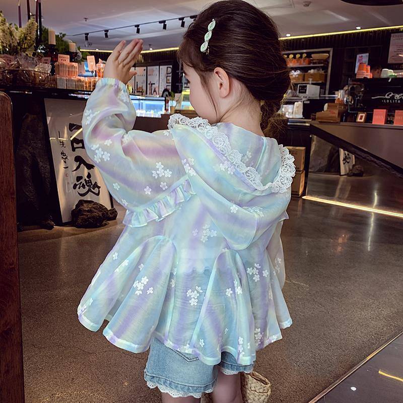 Girls' Sun Protection Clothing Western Style Children's Summer Outdoor Thin Sun-Protection Shirt Coa