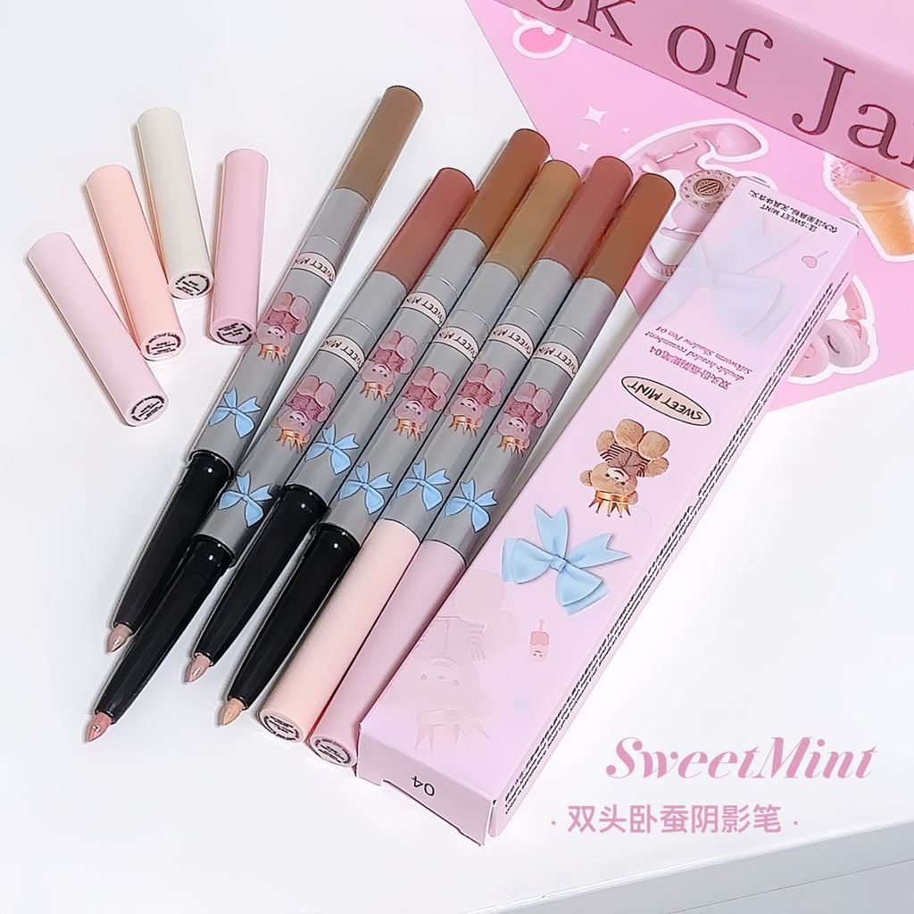 Sweetmint Double-Headed Lying Silkworm Shadow Pen Làm sáng tự nhiên Không nhòe Mẹ nằm Silkworm One S