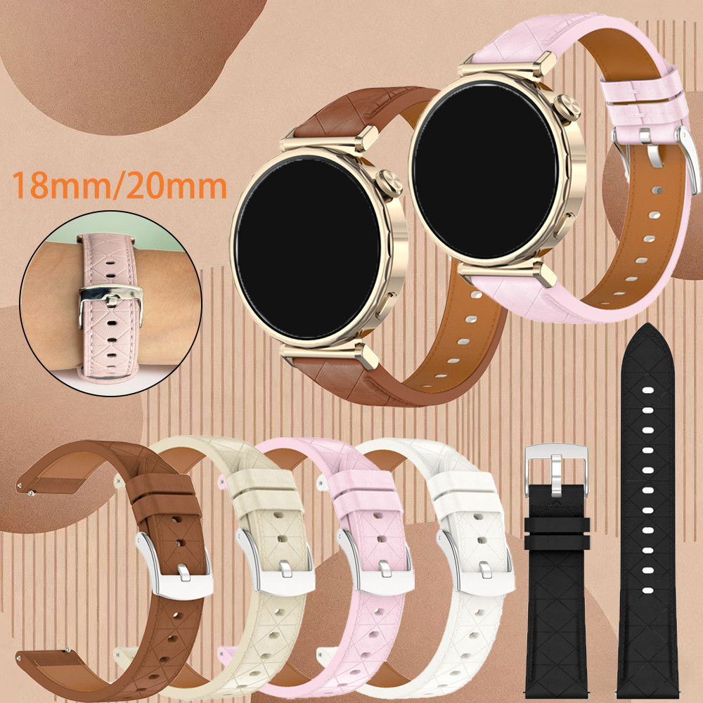 Dây đeo đồng hồ da tổng hợp Chiều rộng 18mm / 20mm, dành cho Garmin Venu 4 (41mm) / 3S / 2S / Sq / S