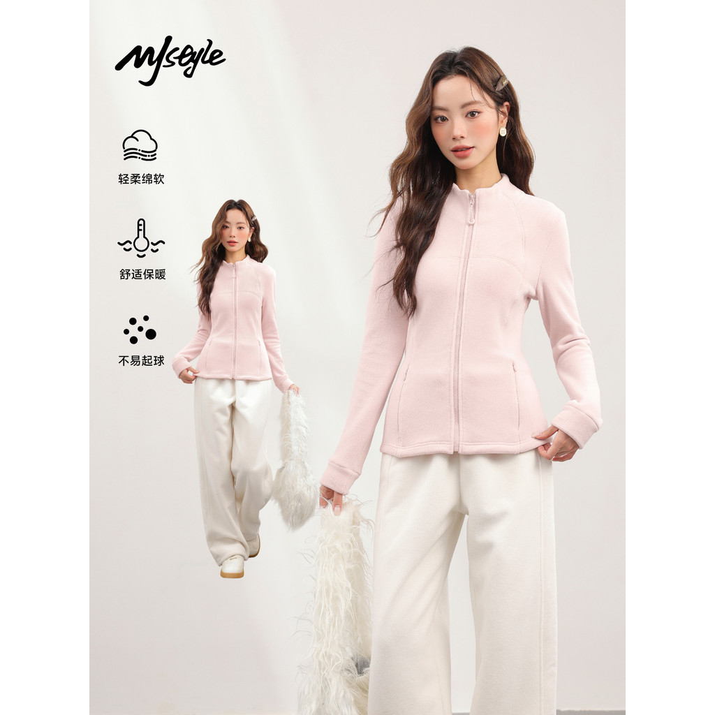 MJstyle Áo Khoác Nữ Thu Đông Phong Cách Mới, Lông Cừu và Nhung Dày