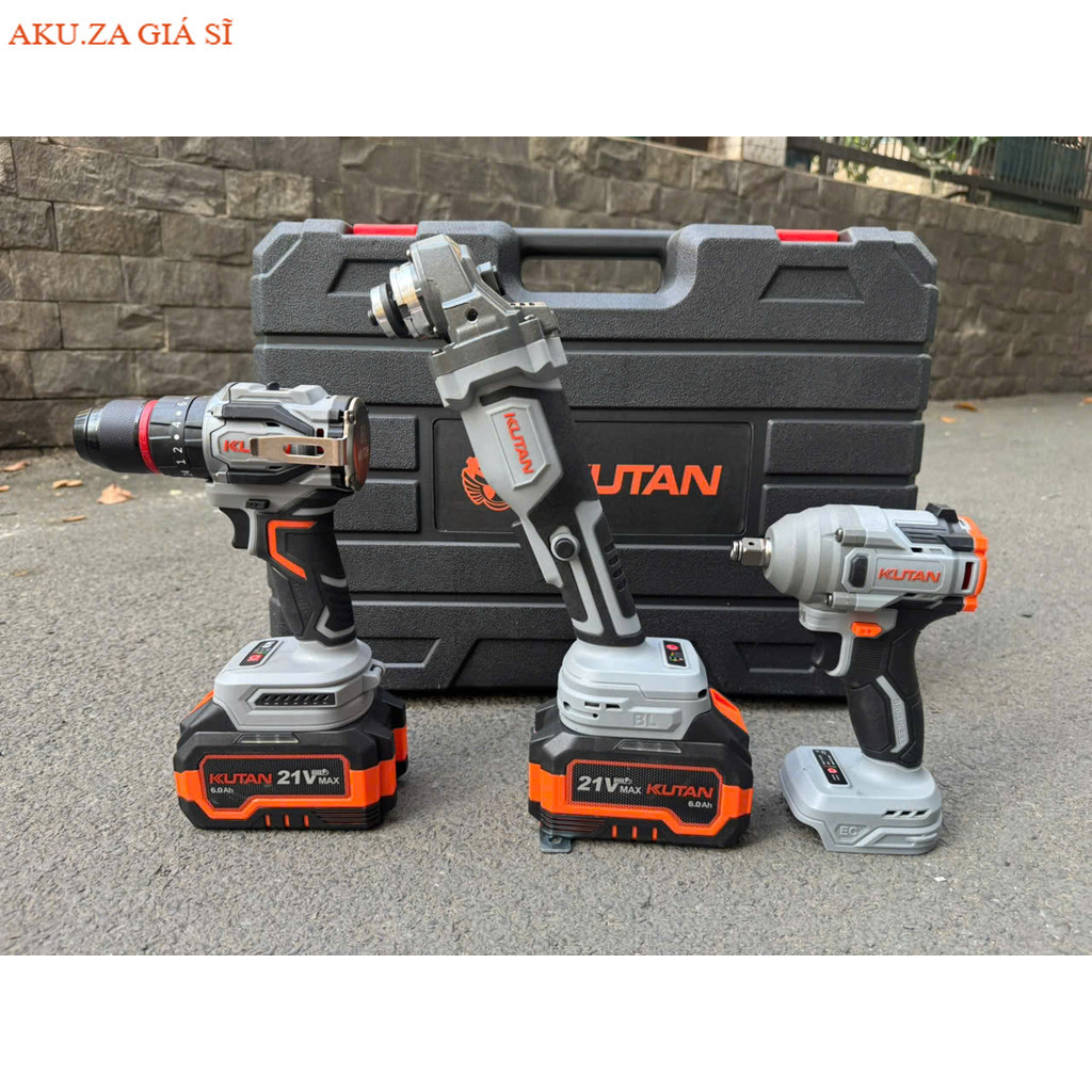 Combo  KUTAN  KKP3-175 , Thân máy khoan pin + Thân máy siết bulong pin + Thân máy mài pin akuza giá 