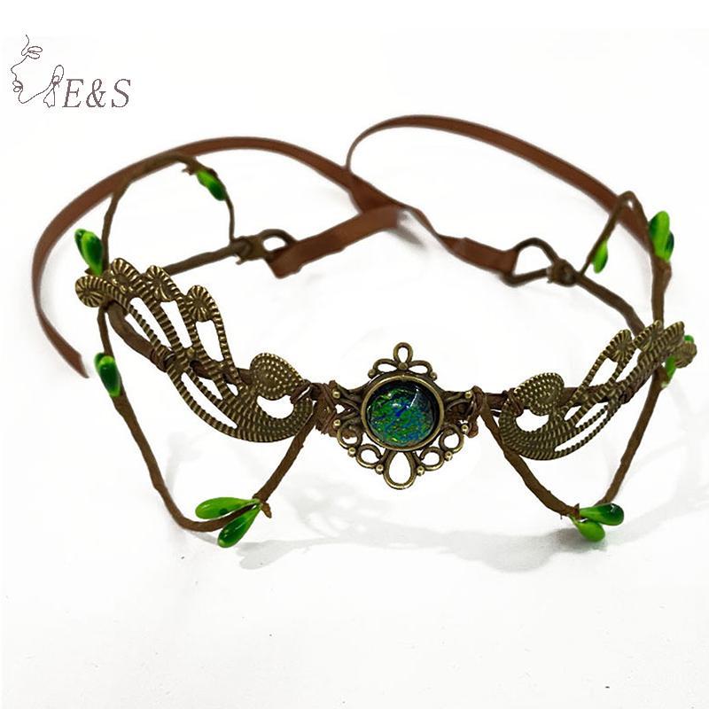 Strongaroetrtomj Elven Crown Tiara Vine Headpiece Fairy Diadema Crown Gothic Woodland Dress Bridal W