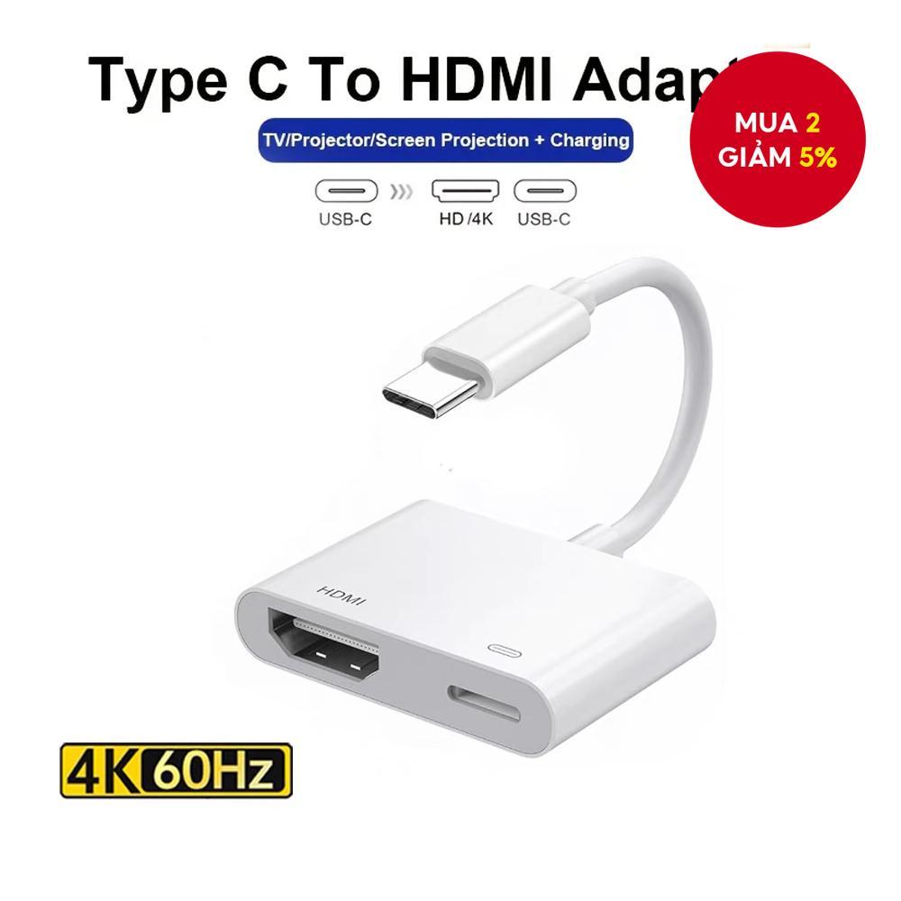 Bộ chuyển đổi USB C sang HDMI 4K cho iPhone 15 16 17 HDTV Projector Monitor