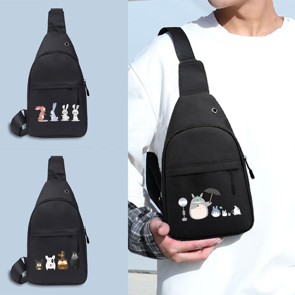 HOT Chest Bags Men's Crossbody Bags Chest Pack with USB Charging Earphones Cable Hole Backpack Women