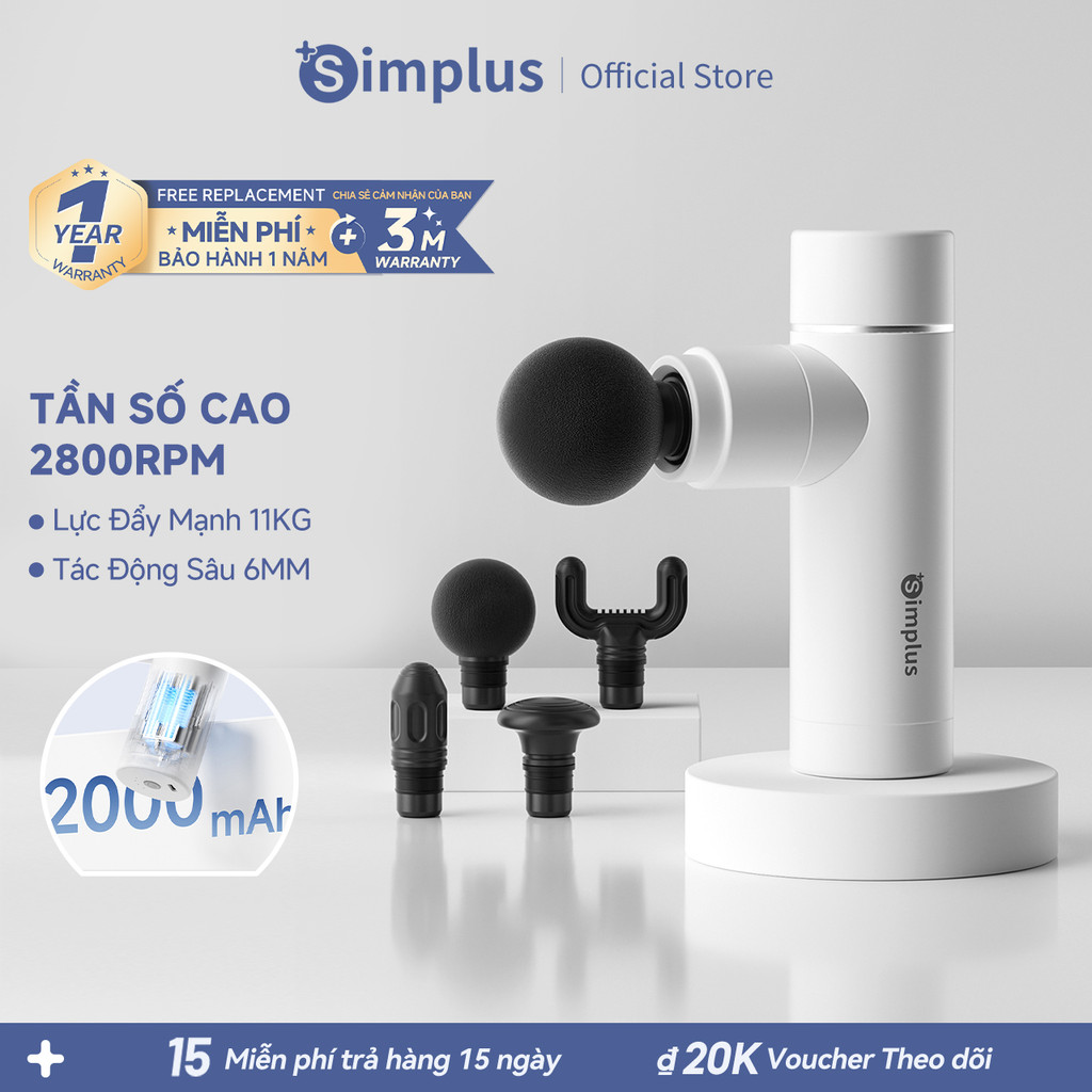 Máy Massage Cầm Tay Mini Simplus 4 đầu JMQH001 - Bảo Hành 1 Năm 1 Đổi 1 | BigBuy360 - bigbuy360.vn