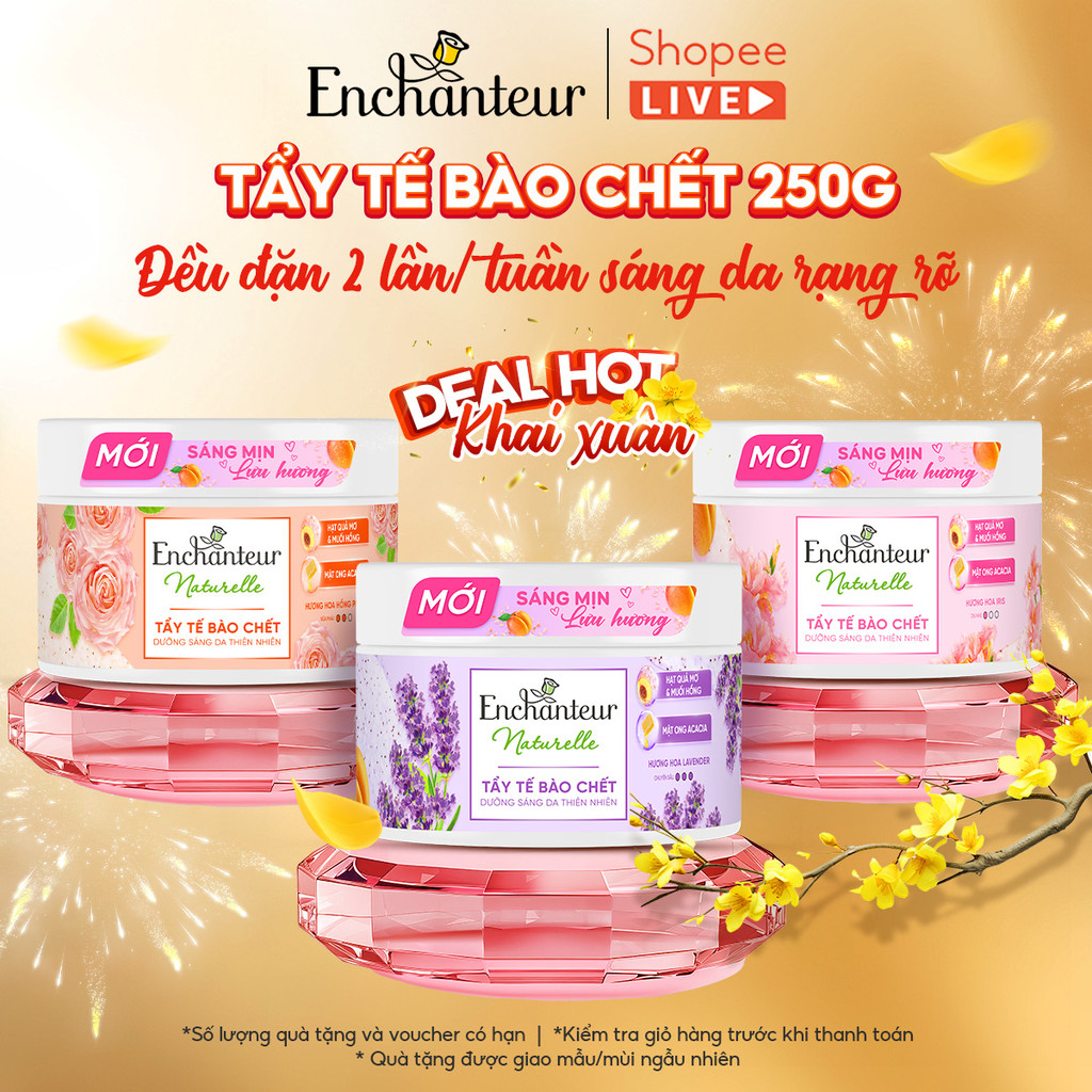 Tẩy tế bào chết thiên nhiên dưỡng sáng da Enchanteur Naturelle 250g - Live