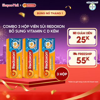  Bộ 3 Viên sủi bổ sung Vitamin C D và Kẽm Redoxon Triple Action 10 viên hộp 