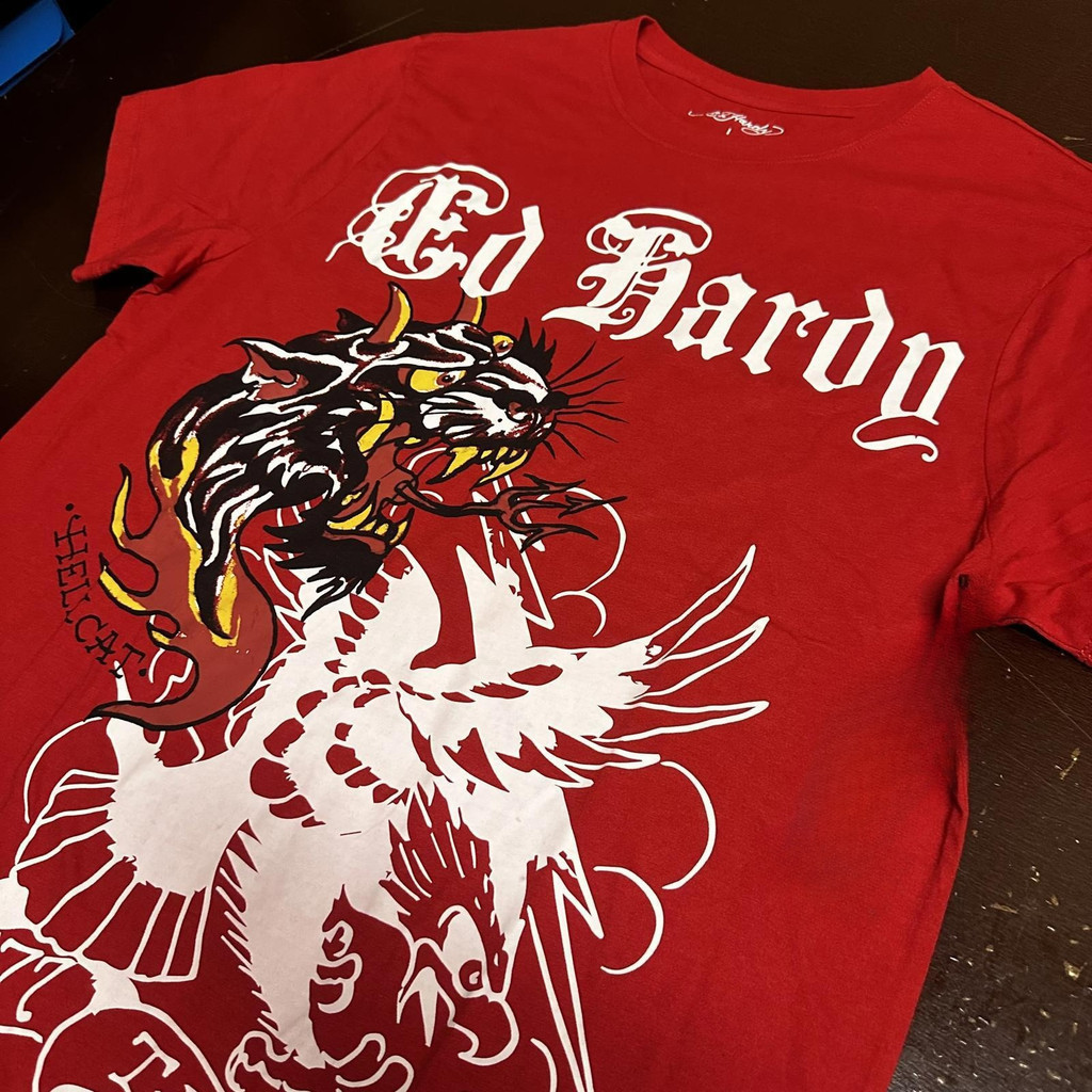 Áo thun thiết kế 100% Cotton Ed Hardy Tiger, Unisex Fit