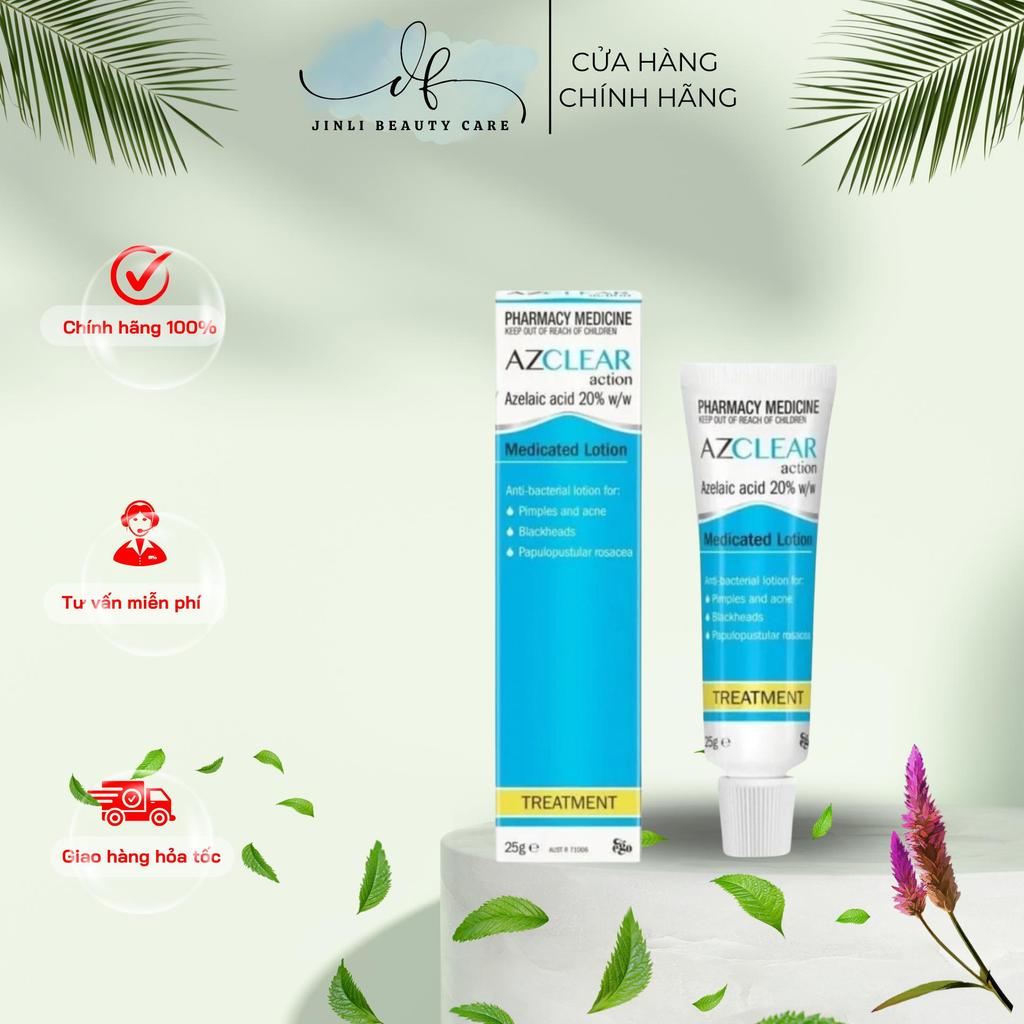 Gel dưỡng hỗ trợ giảm thâm, giảm mụn Azclear 20% Azelaic Acid 25gram