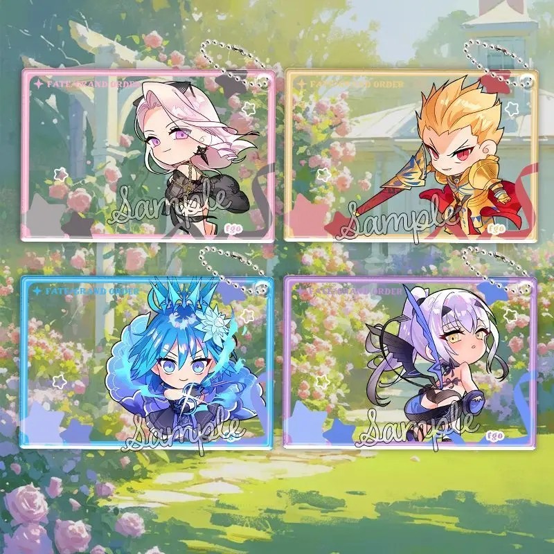 Móc khóa Anime Fate/Grand Order FGO Acrylic mica trong suốt hình thẻ card mô hình Saber Gilgamesh là