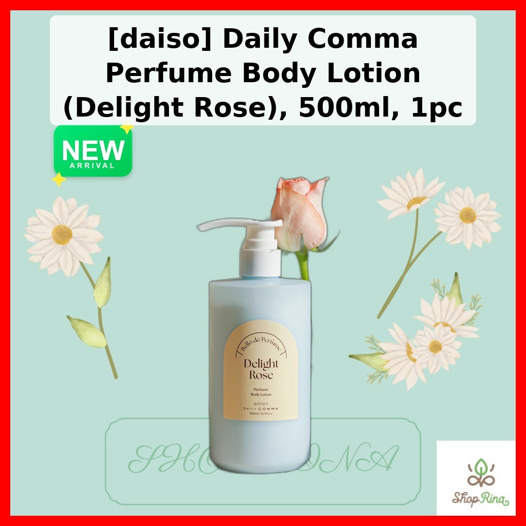 [daiso] Sữa dưỡng thể nước hoa Comma Daily (Delight Rose), 500ml, 1pc / Sữa dưỡng thể Hàn Quốc / Hươ