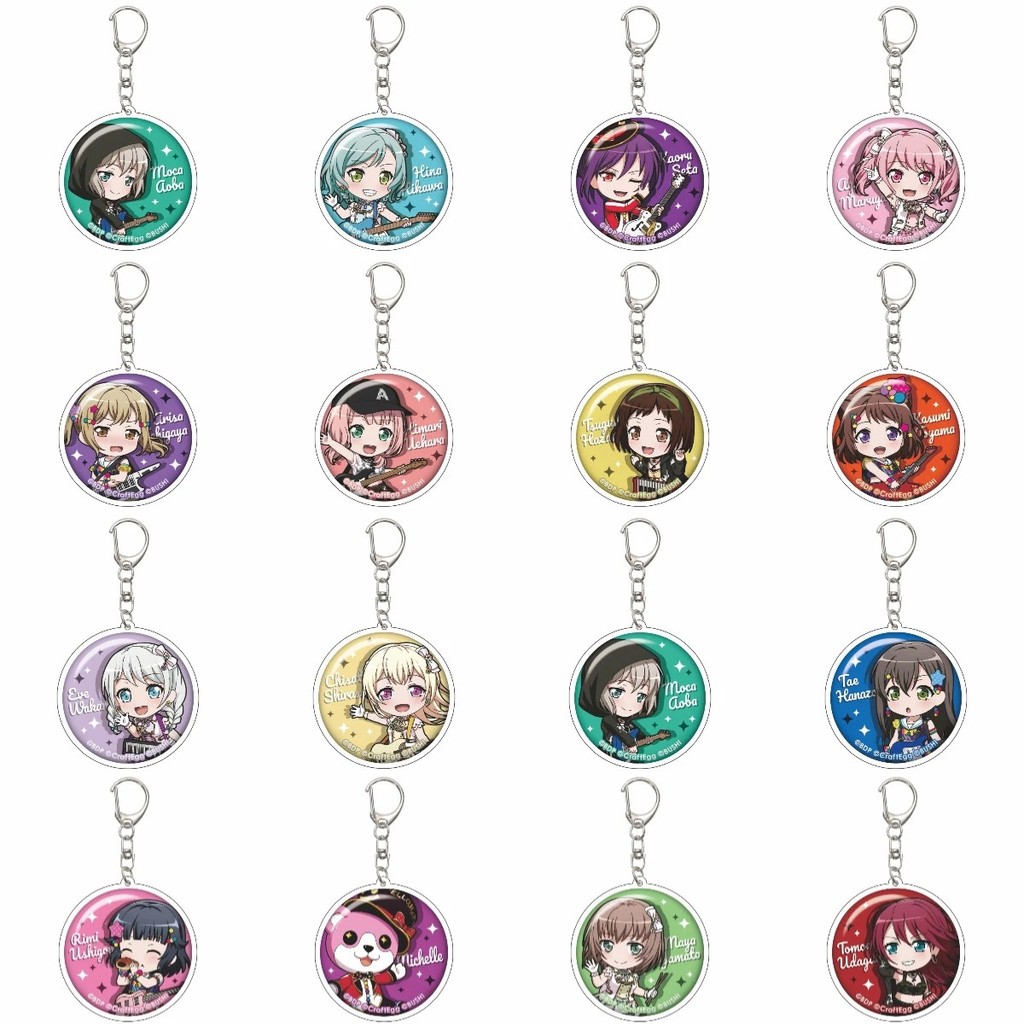 Móc khóa Anime BanG Dream Girls Band Party Mica Acrylic 5.5cm hình Misaki Okusawa Michelle Kaoru Set