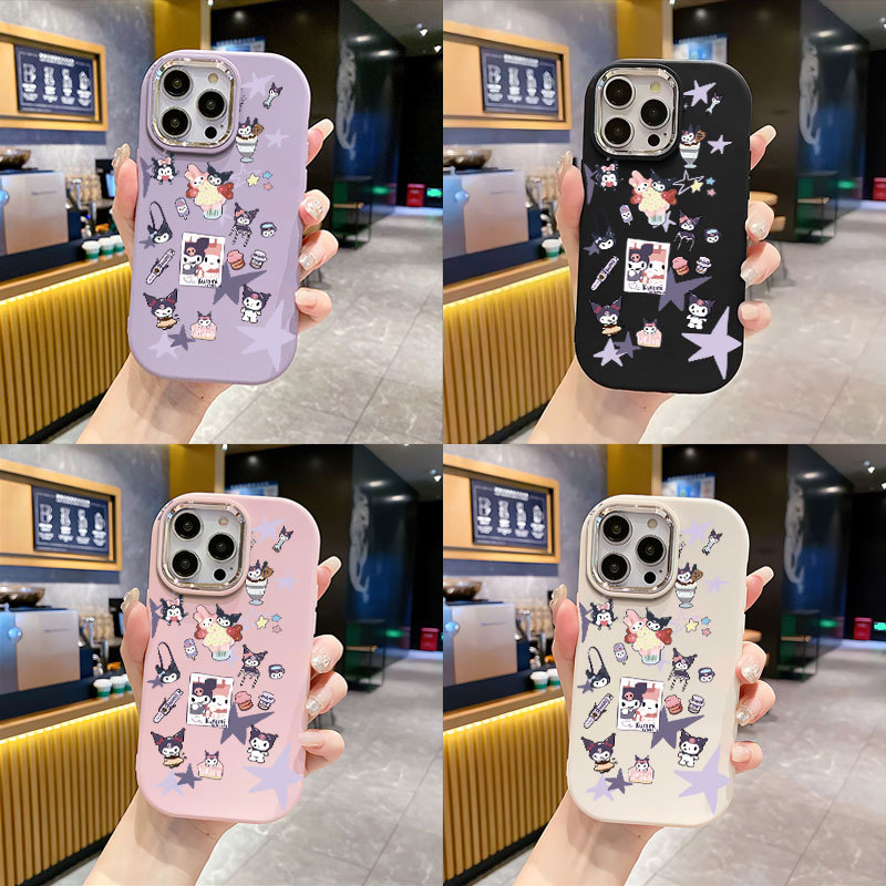 Ốp Lưng Kuromi Sao Tím Màu cho OPPO A53/A54/A55/A60/A74/A79/A38 TPU Soft Shell chống ngã