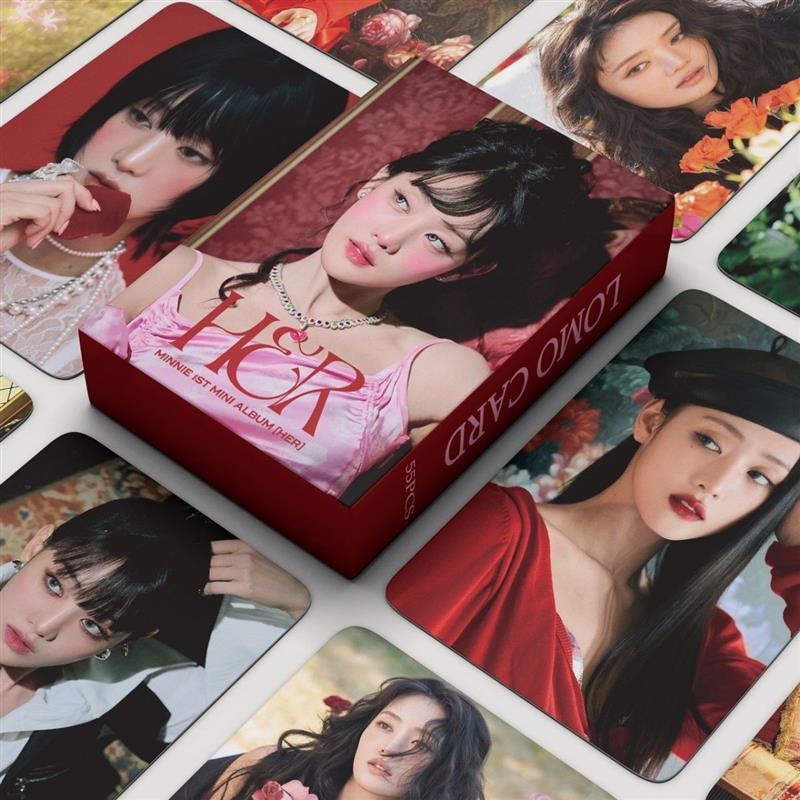 55 MINNIE MINNIE Photocards HER Album Hàng hóa GIDLE Cô gái Thẻ ảnh em bé Fan Made Real Cards Thẻ ng