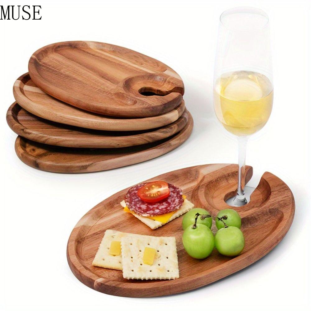 Đĩa khai vị MUSE, Cốc đựng nước rửa tay miễn phí bằng gỗ, Cốc đựng đồ ăn nhẹ có bề mặt nhẵn Mini Kha