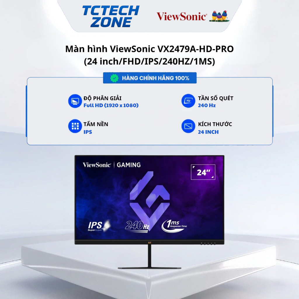Màn hình chơi game Viewsonic 24 inch VX2479A-HD-PRO  240Hz Chính Hãng 100%