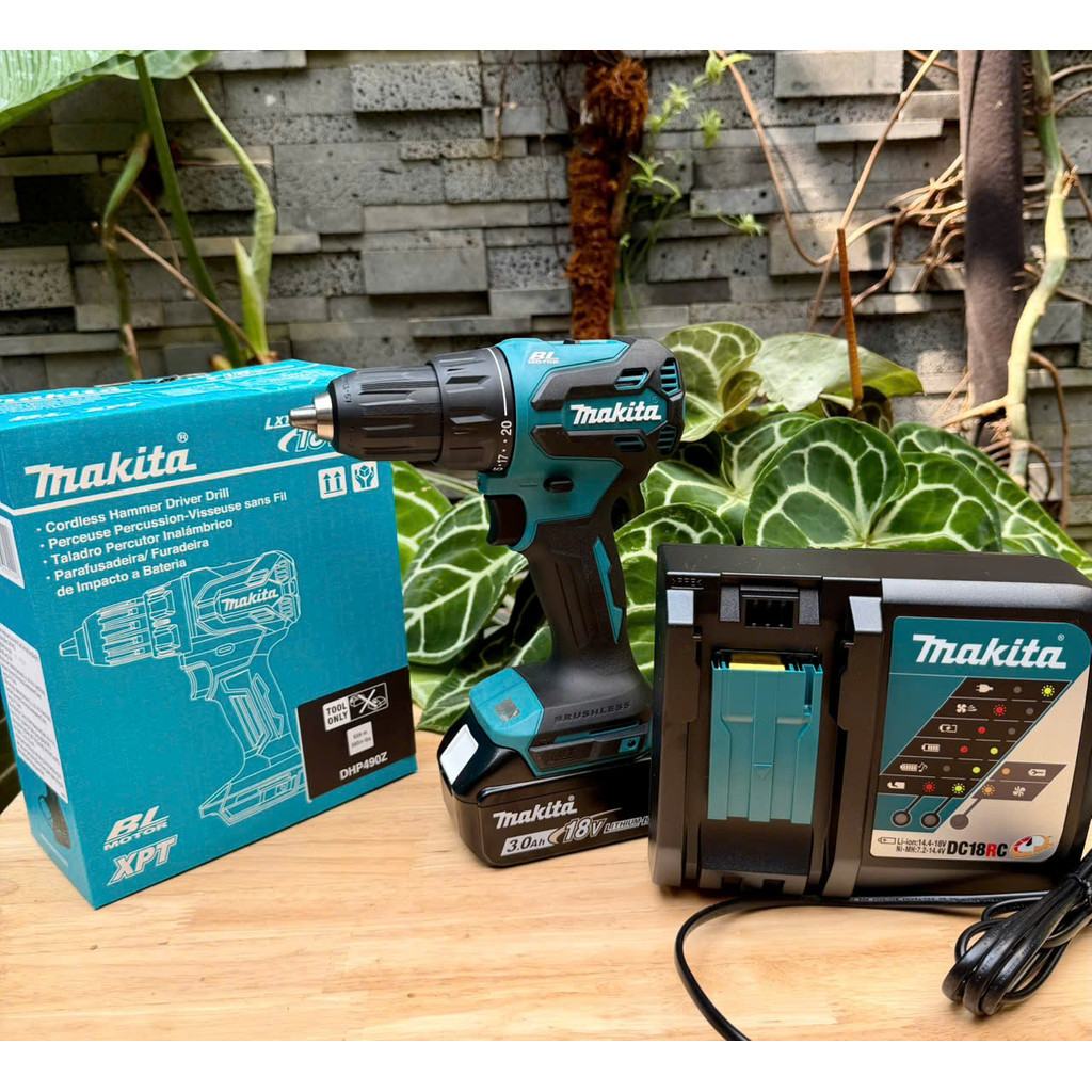 Máy khoan động lực dùng pin 18V Makita DHP490 - Không chổi than. ( MUA FULL COMBO TẶNG TÚI XÁCH NHƯ 