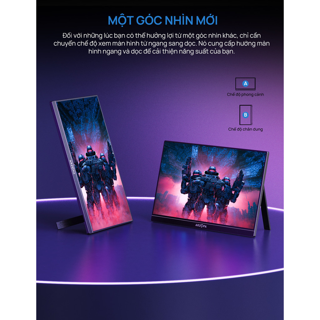 Màn Hình Di Động ARZOPA Z1FC 16.1" 144Hz IPS FHD | 106% sRGB | USB-C HDMI | Chính Hãng | Hỏa Tốc | BigBuy360 - bigbuy360.vn