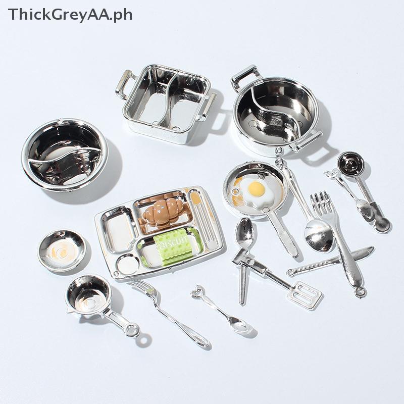 ThickGreyAA 1 / 12 Nhà Búp Bê Mô Phỏng Nồi Canh Nhà Búp Bê Mini Lẩu Bộ Đồ Ăn Búp Bê Nhà Bếp Phụ Kiện