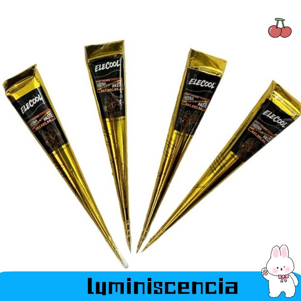 Kem xăm hình Henna LUMINISCENCIA, Dễ sử dụng Màu nâu đen Henna Paste Cone, Kem Henna màu nâu tạm thờ