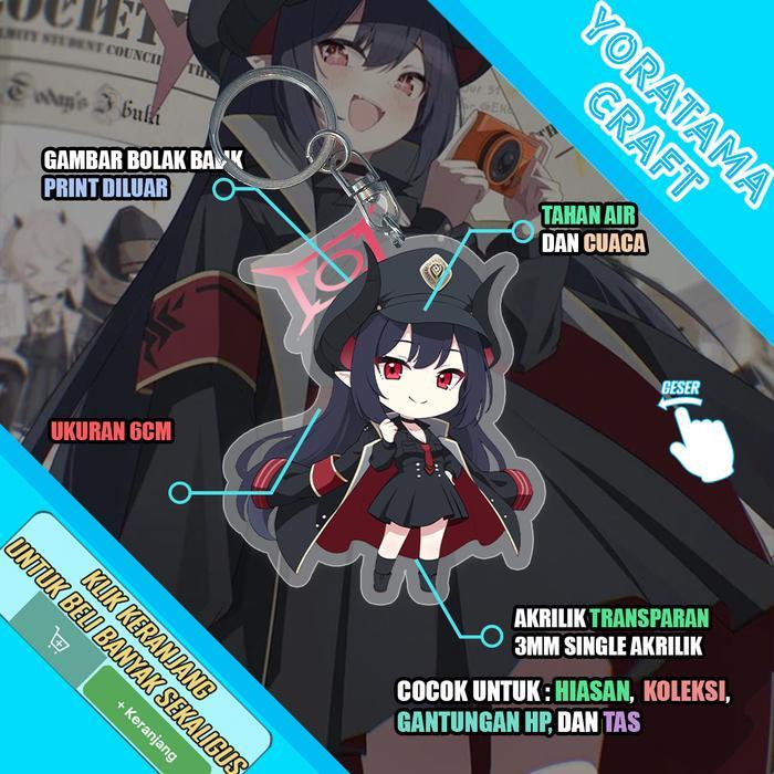 Gantungan Kunci Chiaki Blue Archive, Keychain Anime Lucu