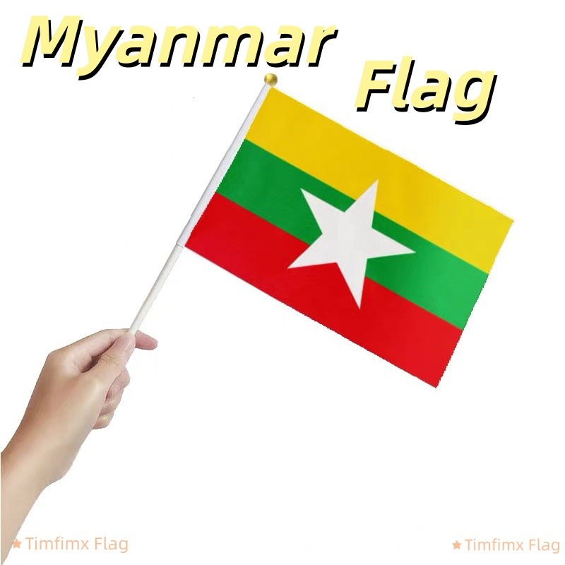 Cờ Myanmar cầm tay Myanmar Cờ Mini cầm tay Cờ quốc gia Hoạt động diễu hành Trang trí