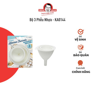 Bộ 3 phễu nhựa có tay cầm uncle bills màu trắng nhiều kích thước - ka0144