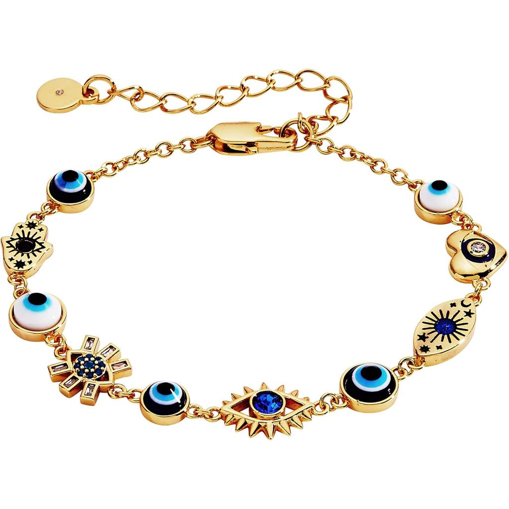 Alex and Ani Evil Eye Bracelets - Sapphire & Crystal Stones, Nickel-Free, Radiant Evil Eye Jewelry f