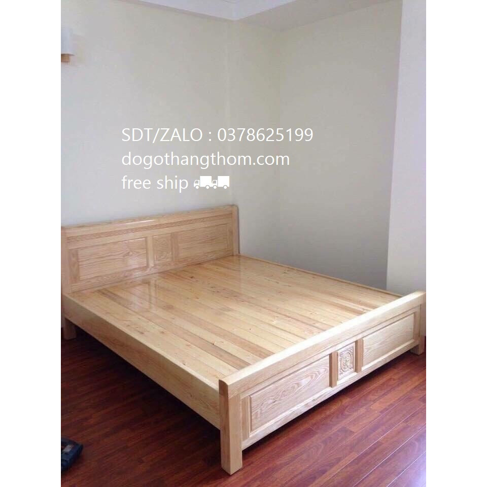 giường ngủ gỗ sồi 1m6x2m , hàng mới