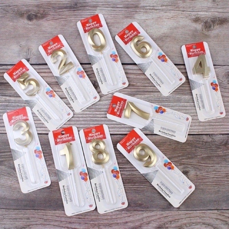 Nến nhũ vàng số sinh nhật 3D