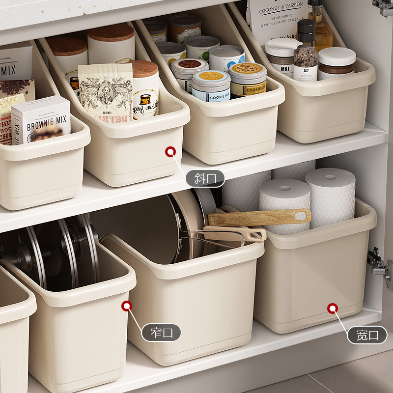 Kitchen Japanese Style Storage Box Kitchenware Storage Basket with Wheels Miscellaneous Storage Box 