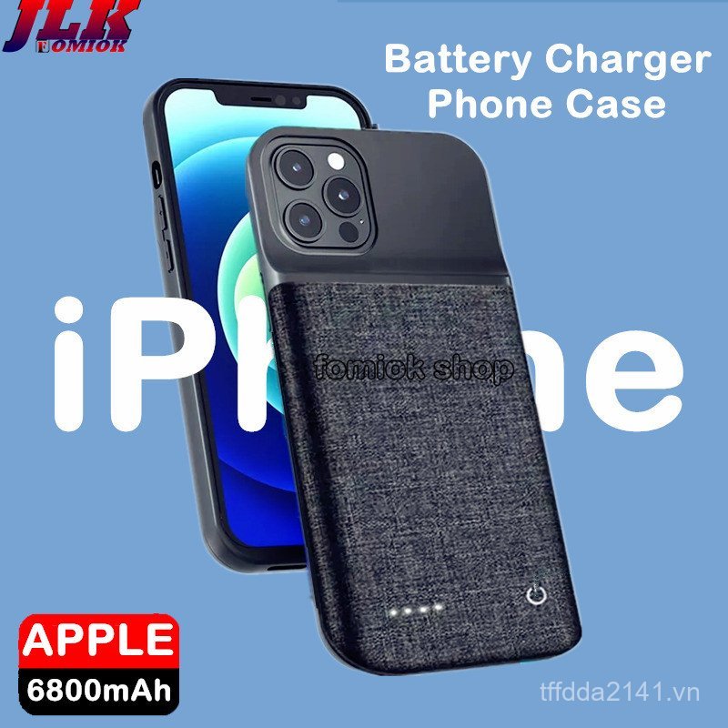 1 Vỏ Pin Vỏ Điện Cho iPhone X XS Max XR 11 12 13 Mini iphone14 Pro Max Sạc Di Động Power Bank FLYP