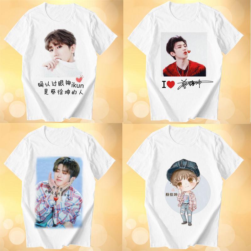 Ninepercent Cai Xukun Chen Linong Cùng Phong Cách Ngôi Sao Hàng Hóa Quần Áo ikun Cổ Vũ Áo Thun Tay N