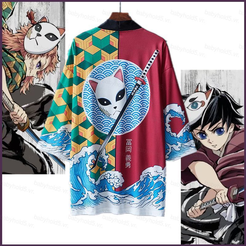 Áo BH5 Tomioka Giyuu Demon Slayer, Style Haori Cardigan, Áo Thun