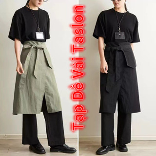 【Thiết Kế Không Đối Xứng Thời Thượng】Tạp Dề Chống Nước Vải Taslon - Thoáng Khí, Dài Rộng - Cho Barista, Làm Bánh, Công Việc Gia Đình, Unisex