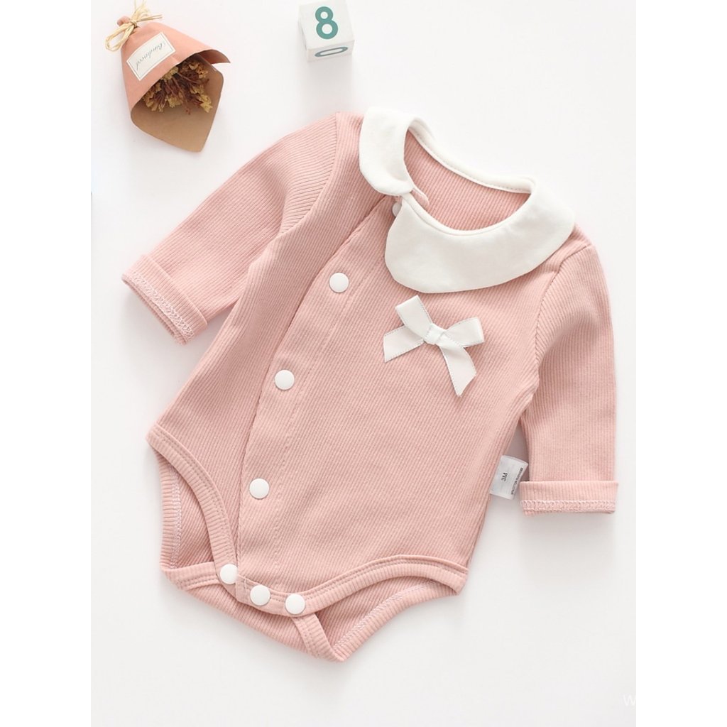 Phổ Biến Mùa Xuân Thu Đông Cotton Nguyên Chất Tam Giác Áo Liền Quần Dài Tay Cho Trẻ Sơ Sinh Mặc Áo L