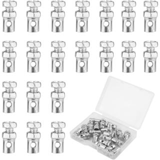 20 Chiếc Đa Năng 1 / 8 "Phanh Ly Hợp Đầu Cáp Tiết Lưu, Go Kart Cáp Tiết Lưu Dừng Khóa Bộ Dụng Cụ Sửa Chữa Cáp Phanh Xe Đạp Đầu Uốn Cho Xe Đạp Xe Máy Xe Tay Ga Máy Cắt Cỏ Tracto