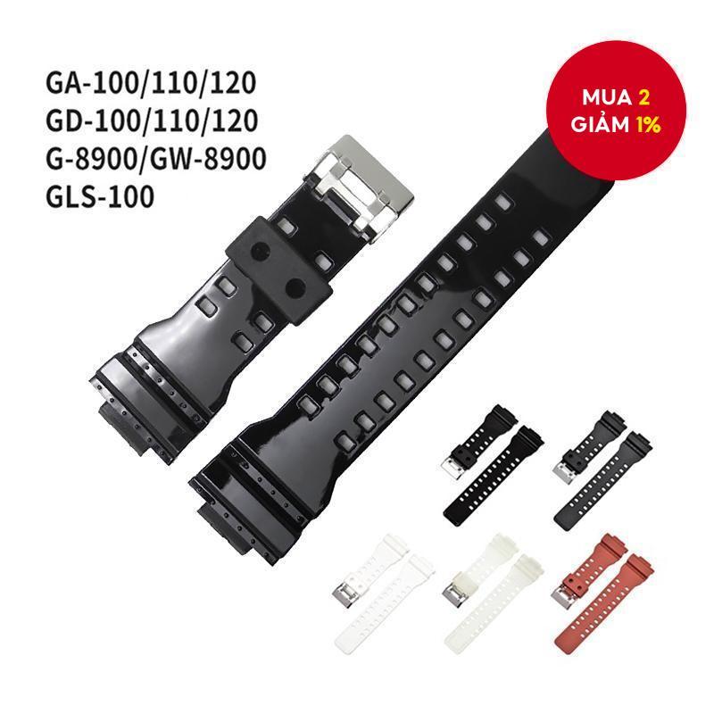 Dây đồng hồ thể thao chống nước mới bằng nhựa resin đen bóng cho Casio G-SHOCK GA-100 GA-140 GD-100 