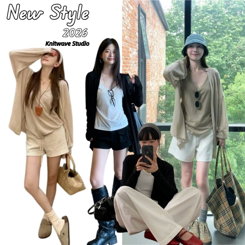 Áo len dệt kim nhẹ phong cách Hàn Quốc, size lớn dành cho nữ, phù hợp mặc hàng ngày tại cà phê và văn phòng - MZH33-W | BigBuy360 - bigbuy360.vn