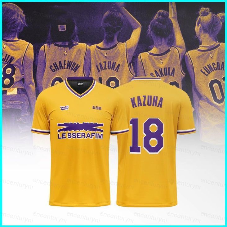 Áo thun GN LE SSERAFIM ngắn tay cho mùa hè, nhân vật: Sakura Kim Chuewon, Huh Yunjin, Kazuha Hong Eu