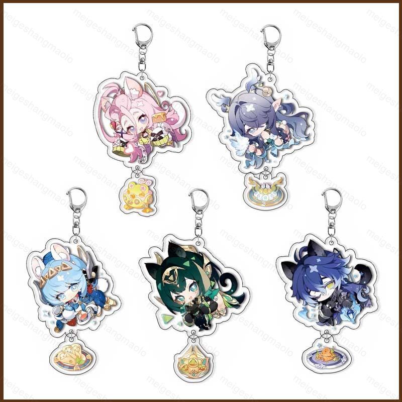 MG1 Genshin Tác Động Aino Acrylic Móc Khóa Nefer Ineffa Mặt Dây Chuyền Hoạt Hình Túi Phụ Kiện Anime 